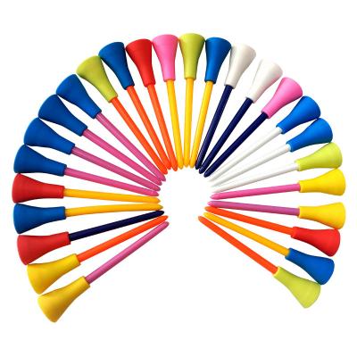 China Lightweight Wholesale OEM Custom Logo 83mm Golf Spikes Professional Various Multiple Color Rubber Plastic Golf Tees for sale