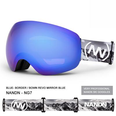 China Anti-scratch Large Vision Models Ski Goggles Double Anti-fog Can Be Installed Near-sighted Safety And UV Protection Ski Glasses for Adult for sale