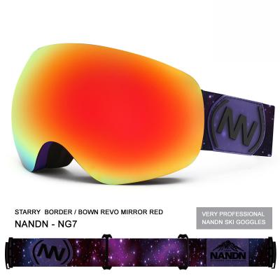 China Anti-scratch Large Vision Men And Women Models Ski Goggles Double Anti-fog Can Be Installed Near-sighted Safety And Protection Ski Glasses for sale