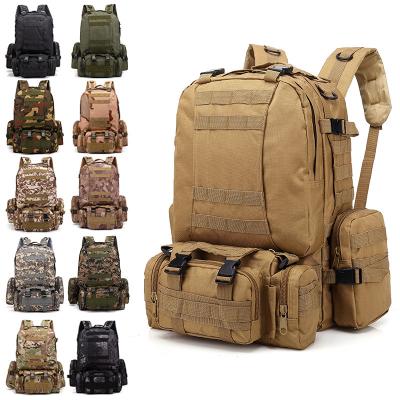 China Large Capacity Waterproof combination backpack men's outdoor mountain climbing camping travel high-capacity double shoulder camouflage tactical for sale