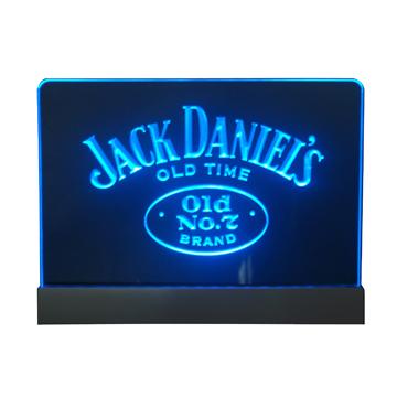 China 200x300mm desktop blue led edgelit sign with engraved logo for sale