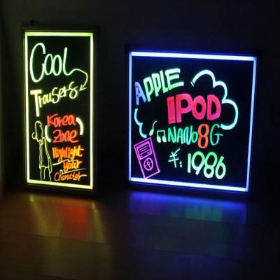 China 400x600mm black aluminum base acrylic led writing board for sale