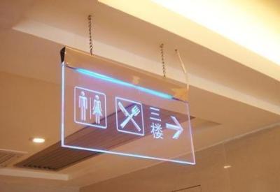 China Hanging Clear acrylic led emergency exit guiding sign board for sale