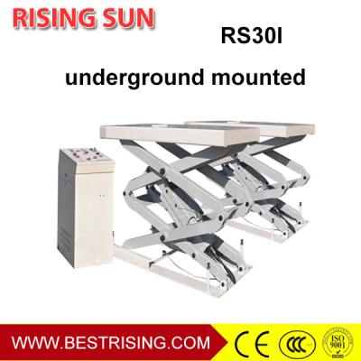 China In ground mounted double cylinder scissor lift auto ascensore idraulico for sale