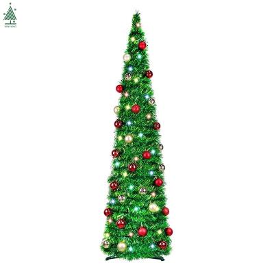 China New Design Luxury Christmas Tree Ornaments Green Braid Christmas Tree 5ft Pop Up Christmas Tree for sale