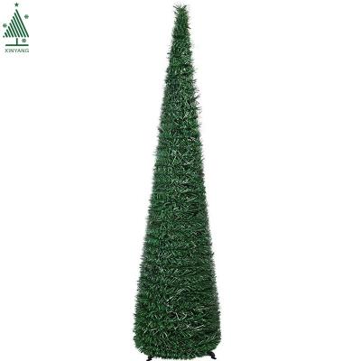 China 5 Foot Deluxe Christmas Pop Tree Green PVC Folding Green Braid Christmas Trees for sale