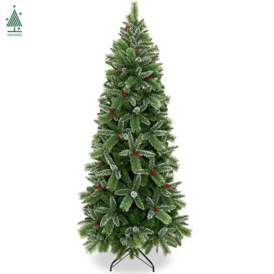 China Christamas Decoration Design New 6ft Luxury Realistic Christmas Tree With Red Berry for sale