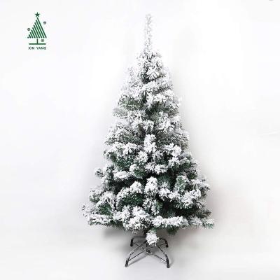 China Christamas Decoration Manufacture 3ft Christmas Tree White Metal Flocking Outdoor Lighted Christmas Trees for sale