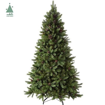 China De Christamas factory decoration christmas pinecones trees 180cm pe artificial evergreen christmas tree directly sale for sale