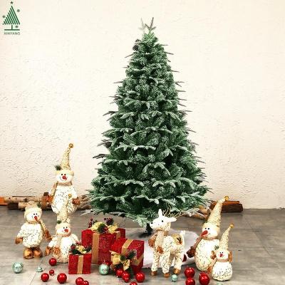 China Premium Christamas Decoration Fir Hinged Snowy Christmas Trees PE PVC Mixed Christmas Trees for sale