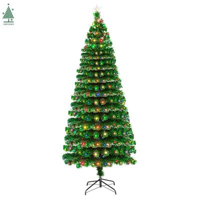 China Multicolor Pre-Lit Christmas Decoration Christamas Tree With Led Lights 210 Cm Fiber Optic Xmas Tree for sale