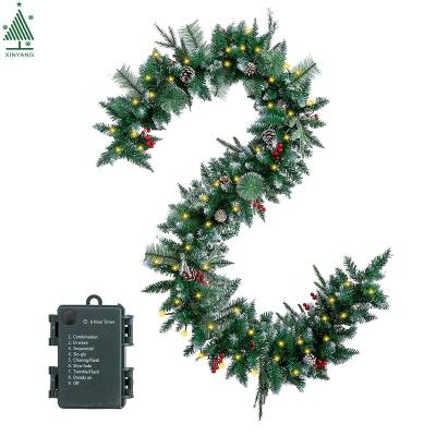 China Christmas Garlands Prelit Christamas Decoration 270cm / 9ft With Timer Luxury Led Christmas Garland for sale