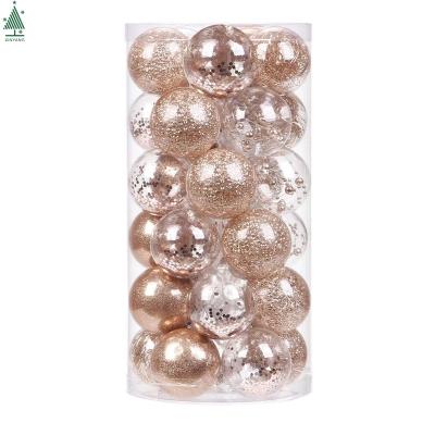 China Christamas Decoration 30 PCS Stuffed Decorations 60mm Delicate Shatterproof Clear Plastic Christmas Ball Ornaments for sale