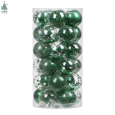 China Christamas 30 Pcs Unbreakable Clear Plastic Christmas Ball Decoration 60mm/2.4