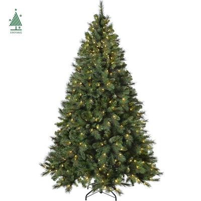 China Luxury Christmas Decoration Christamas Style Prelit Christmas Tree Fireproof Mixed PVC and Pine Needle Christmas Tree for sale