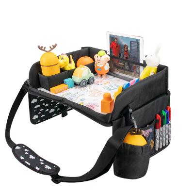 China Custom Collapsible Foldable Car Travel Tray Car Seat Kids Drawing Board Snacks Storage Organizer for sale