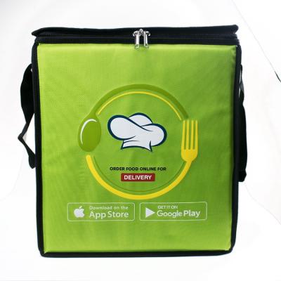 China Waterproof Insulated Cooler Fast Food Delivery Green Backpack For Meal Management for sale