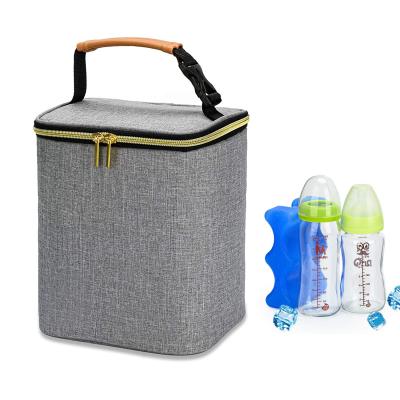 China Freezeable Waterproof Custom Portable Baby Bottle Thermal Insulated Breastmilk Cooler Bag for sale