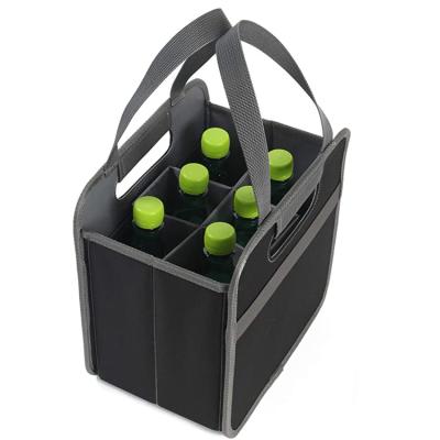 China Bottle 6 Tote Carrier Wine Picnic Bag Collapsible Camping Picnic Gift Heavy Duty Shockproof for sale