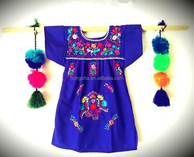 China Anti-wrinkle Boho Hand Embroidery Design Cotton Dress For Baby Gril Children Kids Dress Dresses HSD5471 for sale