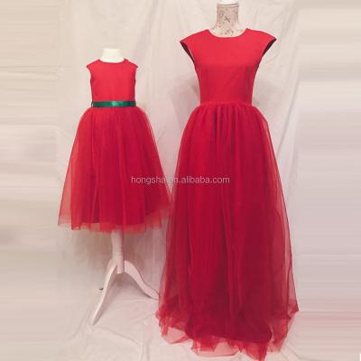 China Mommy and me matching mother daughter Christmas party dress anti-static tutu dress HSd5055 for sale