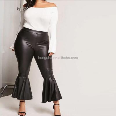 China Autumn Plus Size Women Clothing Elasticized Waistband Anti-pilling Ripe Leather Pants 2017 HSp9287 for sale