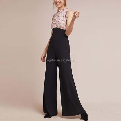 China High Neck Anti-pilling Back Zipper Jumpsuit Women Jumpsuits And Rompers HSd5948 for sale