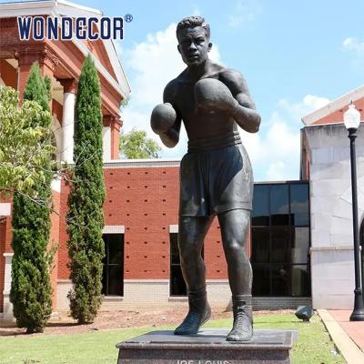 China WONDERS Bronze Statues Sculpture 192cm With A Life Size Boxer for sale