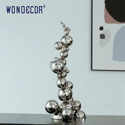 China Indoor Abstract Art Decoration Metal Stainless Steel Ball Sculpture for sale