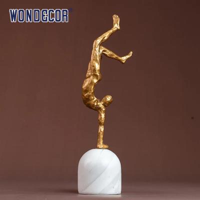 China Small Indoor Abstract Metal Art Extreme Sports Figurine Copper Sculpture for sale