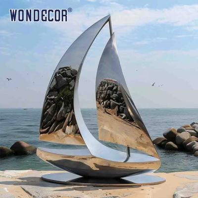 China Outdoor Garden Park Large Abstract Forged Metal Sculpture Sailor Stainless Steel Sculpture for sale