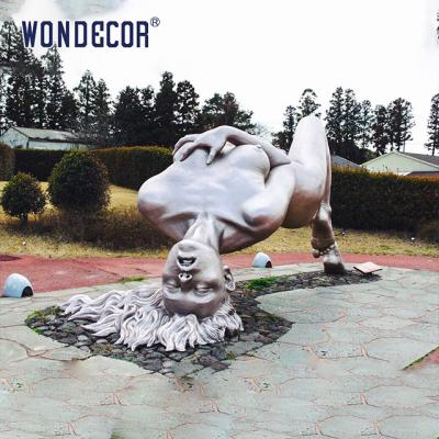 China Outdoor Park Large Cast Stainless Steel Sculpture Metal Reclining Naked Beauty for sale