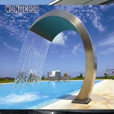 China Large Shaped Geometric Arc Stainless Steel Fountain Sculpture For Garden Swimming Pool for sale