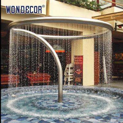 China Modern Minimalist Geometric Circular Stainless Steel Fountain Sculpture Outdoor for sale