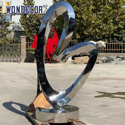 China Modern Outdoor Garden Metal Sculpture Abstract Irregular Twisted Ring for sale