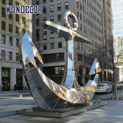 China Modern Square Large Ship Anchor Outdoor Stainless Steel Sculpture for sale