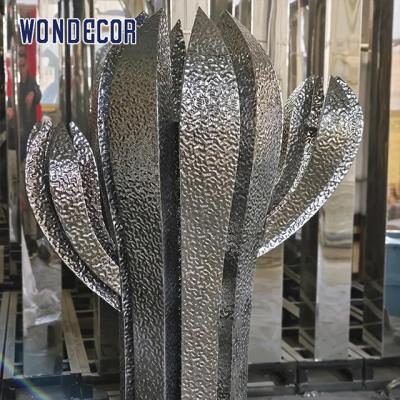 China Outdoor Large Abstract Cactus Casting Stainless Steel Sculpture for sale