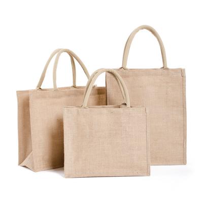 China 100% Eco-Friendly Promotional Cotton Sack Burlap Gifts Bag Beach With Pocket Jute Shopping Bags for sale