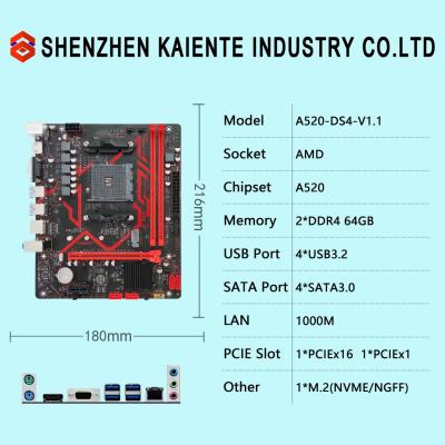 中国 A520 A520M M.2 マザーボード デスクトップコンピュータ用 AM4ソケット 1331 PC メインボード 販売のため