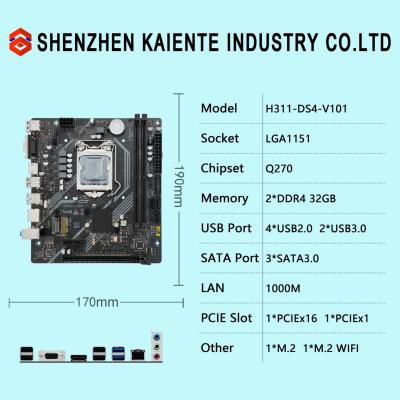 Китай H311 Материнская плата INTEL LGA1151 I3 I5 I7 6th/7th/8th/9th E3 V5 CPU DDR4 Память продается