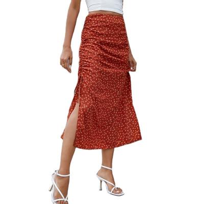 China FMHBL new floral half skirt women's breathable long skirt 2022 summer long thin hip covering high waistfashion floral skirt for sale