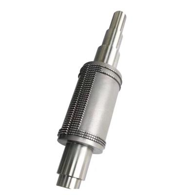 China CNC Turning Machining Shaft Aluminum Roller Mold Machine Components Knurling for sale