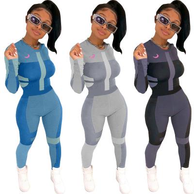 China 2020 Hot Sale QUICK DRY Overalls Women Printed Contrast Long Sleeve Overalls for sale