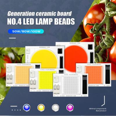 China High Lumens 120-130LM DOCB AC LED COB Chip AC 220V 50W 80W 100W Light Ceramic Chip For LED Strip Light for sale