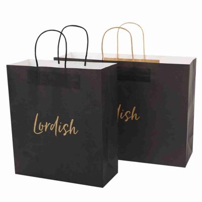 Cina L'acquisto Kraft asportabile ha torto i sacchi di carta della maniglia porta Brown nero bianco in vendita