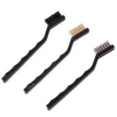 China China Viable Floor Brass Brush Manufacturer Set Portable Steel Cleaning Brushes With Wooden Handle for sale