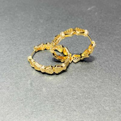 China FASHIONABLE Luxury Wedding 925 Gold Plated 18k Silver Huggie Needle Twisted Chunky Hoop Earrings For Women for sale