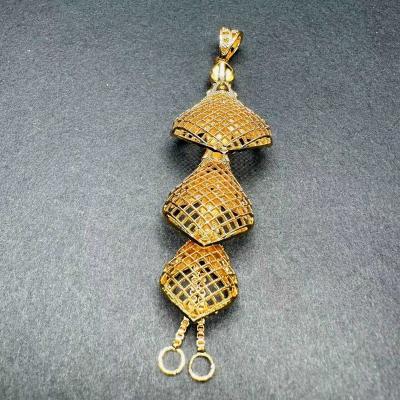 China Hollow Out 24k Gold Plated Wholesale Jewelry Vietnam India Dubai Accessories Bride Jewelry Gold Plated Women's Pendant Set Copper for sale