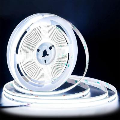 China Hot/Cold Kit 24v 12v 5v 14w ip65 ip68 ultra bright silicon 10mm wide flexible waterproof cob living room strip RGB strip light for decor for sale