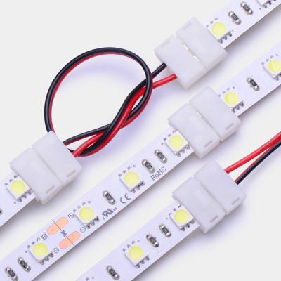 China FPC 2 Pin 8mm Solder Strip Led Connector Free 10mm With Wire For Single Color Led Light for sale